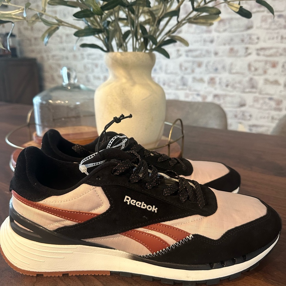 Reebok Black and Peach Athletic Shoes
